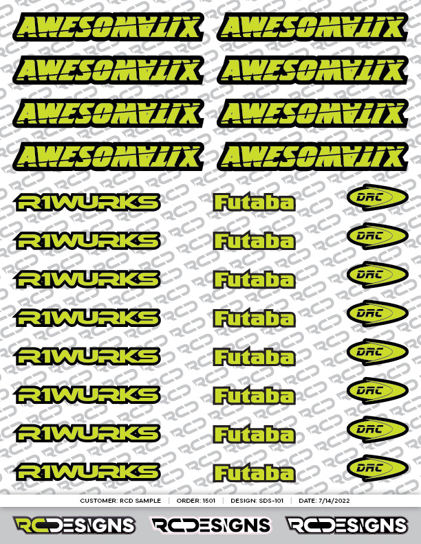 Sponsor Decal Sheet - Type A