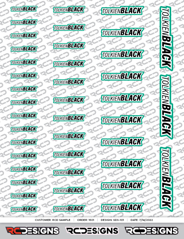 Driver Name Decal Sheet - Type F
