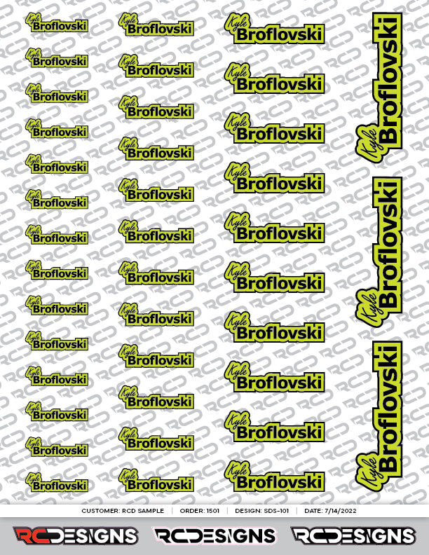 Driver Name Decal Sheet - Type D